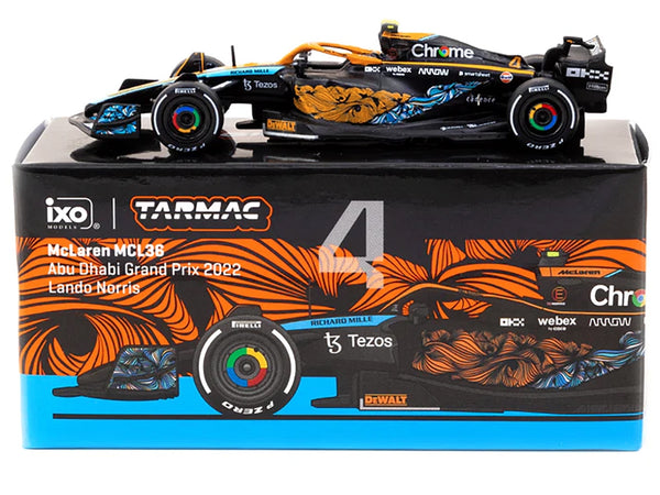 McLaren MCL36 #4 Lando Norris Formula One F1 "Abu Dhabi GP" (2022) "Global64" Series 1/64 Diecast Model Car by Tarmac Works