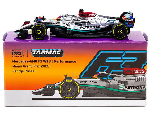 Mercedes-AMG F1 W13 E Performance #63 George Russell Formula One F1 "Miami GP" (2022) "Global64" Series 1/64 Diecast Model Car by Tarmac Works