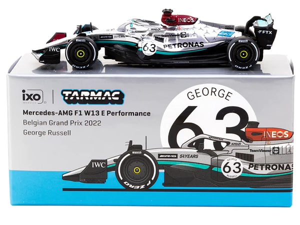 Mercedes-AMG F1 W13 E Performance #63 George Russell Formula One F1 "Belgian GP" (2022) "Global64" Series 1/64 Diecast Model Car by Tarmac Works