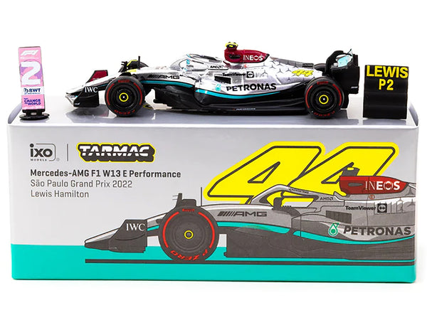 Mercedes-AMG F1 W13 E Performance #44 Lewis Hamilton 2nd Place Formula One F1 "Sao Paulo GP" (2022) "Global64" Series 1/64 Diecast Model Car by Tarmac Works