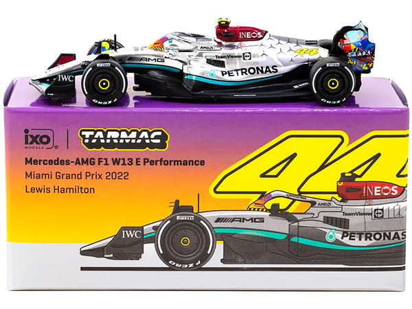 Mercedes-AMG F1 W13 E Performance #44 Lewis Hamilton Formula One F1 "Miami GP" (2022) "Global64" Series 1/64 Diecast Model Car by Tarmac Works