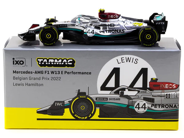 Mercedes-AMG F1 W13 E Performance #44 Lewis Hamilton Formula One F1 "Belgian GP" (2022) "Global64" Series 1/64 Diecast Model Car by Tarmac Works