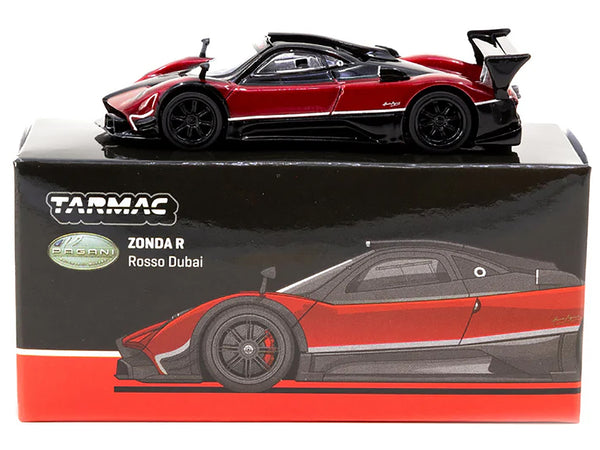 Pagani Zonda R Rosso Dubai Red Metallic and Black "Global64" Series 1/64 Diecast Model by Tarmac Works