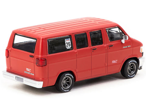 Dodge Ram 150 Van Red with Black Hood "Global64" Series 1/64 Diecast Model by Tarmac Works
