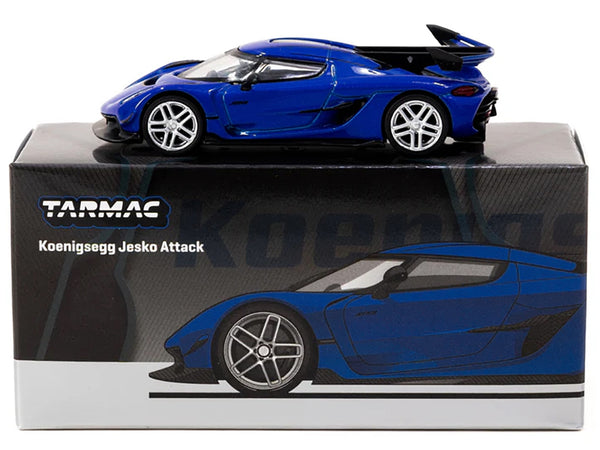 Koenigsegg Jesko Attack Blue Metallic "Global64" Series 1/64 Diecast Model by Tarmac Works