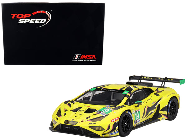 Lamborghini Huracan GT3 EVO2 #19 Raffaele Giammaria - Rolf Ineichen - Franck Perera - Claudio Schiavoni "Iron Lynx" IMSA GTD "24 Hours of Daytona" (2023) 1/18 Model Car by Top Speed