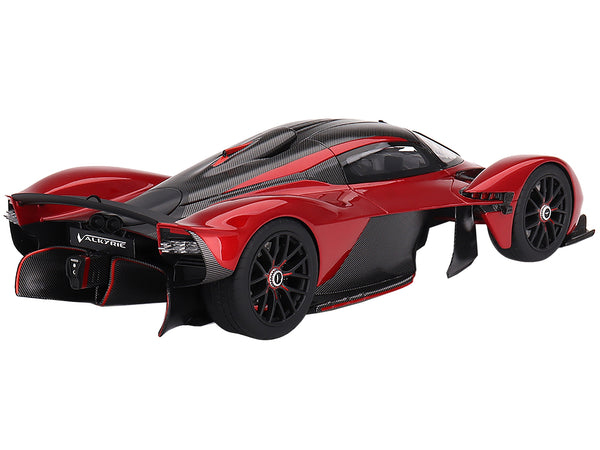 Aston Martin Valkyrie Hyper Red Metallic and Carbon 1/18 Model Car by Top Speed