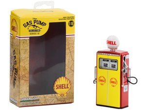 1954 Tokheim 350 Twin Gas Pump "Shell Oil" Yellow and Red "Vintage Gas Pumps" Series 12 1/18 Diecast Model by Greenlight