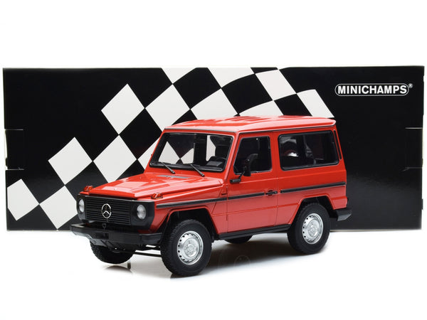 1980 Mercedes-Benz G-Model (SWB) Red with Black Stripes Limited Edition to 504 pieces Worldwide 1/18 Diecast Model Car by Minichamps