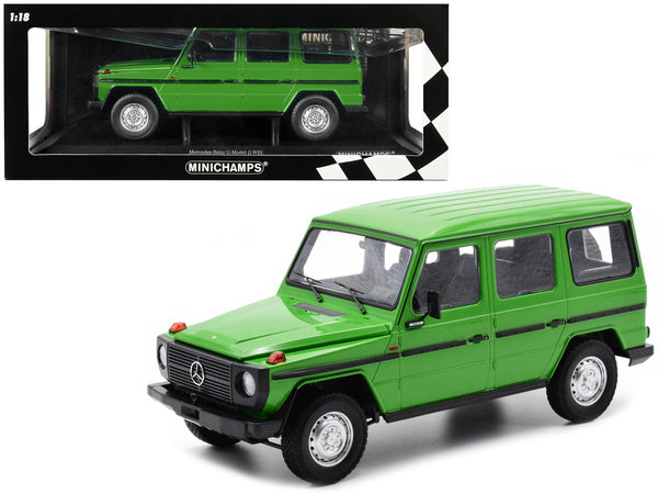 1980 Mercedes-Benz G-Model (LWB) Green with Black Stripes Limited Edition to 402 pieces Worldwide 1/18 Diecast Model Car by Minichamps