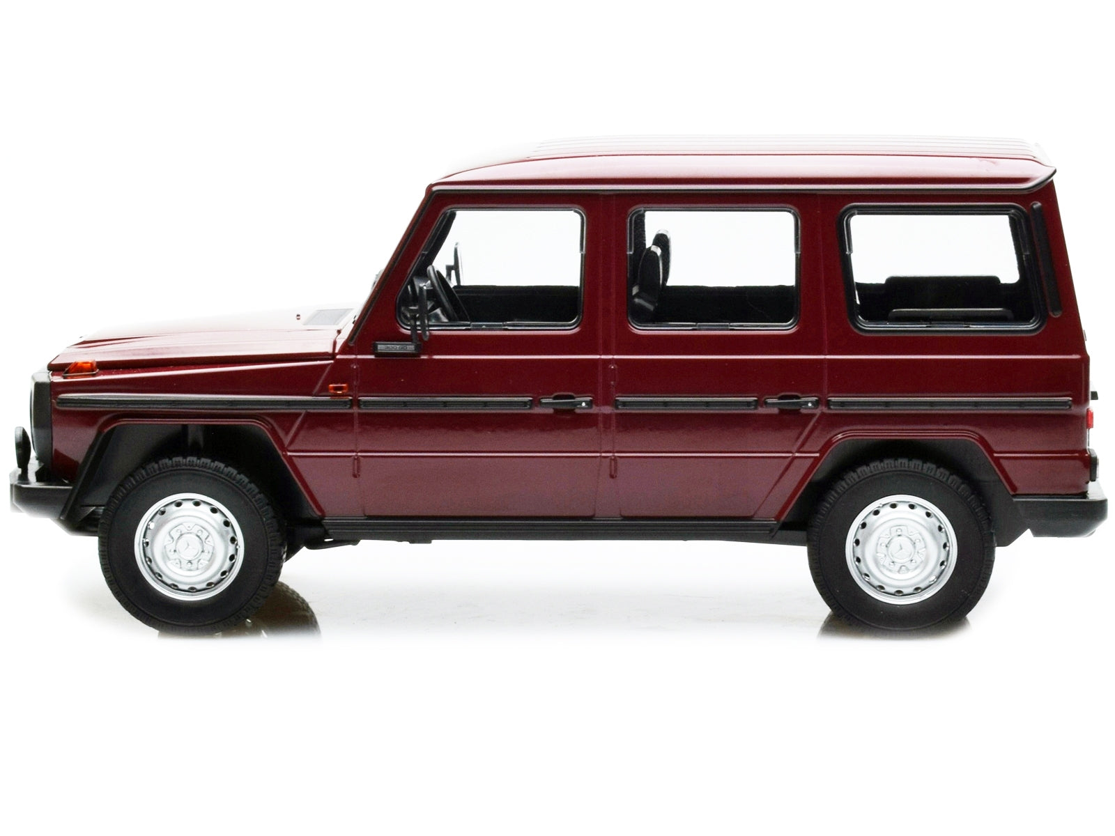 1980 Mercedes-Benz G-Model (LWB) Dark Red with Black Stripes Limited Edition to 402 pieces Worldwide 1/18 Diecast Model Car by Minichamps