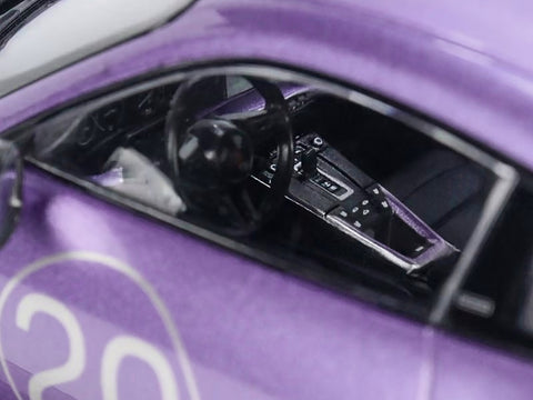 2021 Porsche 911 Turbo S with SportDesign Package #20 Viola Purple Metallic with Silver Stripes Limited Edition to 504 pieces Worldwide 1/18 Diecast Model Car by Minichamps