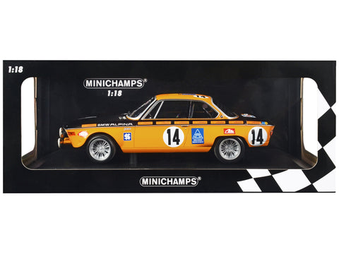 BMW 2800 CS #14 Gunther Huber - Helmut Kelleners "BMW Alpina" Winner 24 Hours of Spa (1970) Limited Edition to 564 pieces Worldwide 1/18 Diecast Model Car by Minichamps