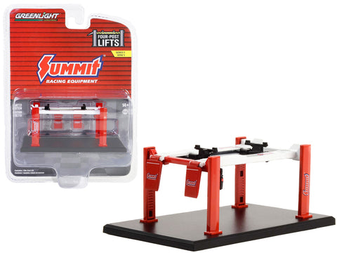 Adjustable Four-Post Lift "Summit Racing Equipment" Red and White "Four-Post Lifts" Series 5 1/64 Diecast Model by Greenlight