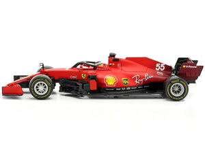 Ferrari SF21 #55 Carlos Sainz Formula One F1 Car "Ferrari Racing" Series 1/18 Diecast Model Car by Bburago