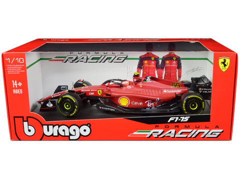 Ferrari F1-75 #55 Carlos Sainz "Ferrari Racing" Formula One F1 (2022) "Formula Racing" Series 1/18 Diecast Model Car by Bburago