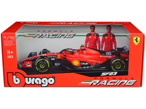 Ferrari SF-23 #55 Carlos Sainz Formula One F1 World Championship (2023) "Formula Racing" Series 1/18 Diecast Model Car by Bburago