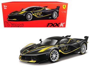 Ferrari FXX-K #44 Black with Yellow Stripes "Signature Series" 1/18 Diecast Model Car by Bburago