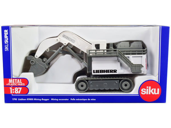 Liebherr R9800 Mining Excavator White and Gray 1/87 (HO) Diecast Model by Siku