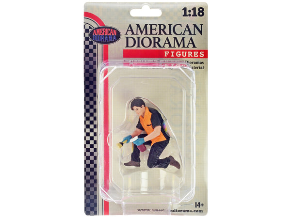 "Detail Masters" Figure 1 (Wheel Cleaning) for 1/18 Scale Models by American Diorama
