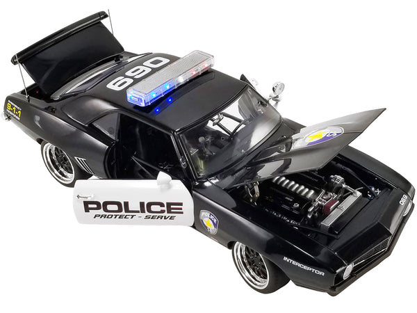 1969 Chevrolet Camaro Black and White Street Fighter Police Interceptor Limited Edition to 1140 pieces Worldwide 1/18 Diecast Model Car by GMP