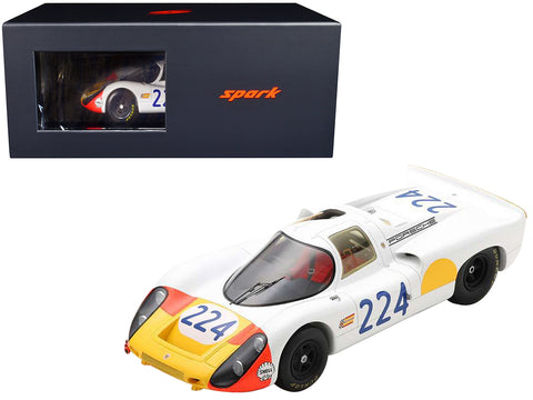 Porsche 907 #224 Vic Elford - Umberto Maglioli Winner "Targa Florio" (1968) with Acrylic Display Case 1/18 Model Car by Spark