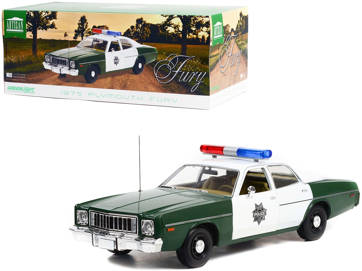 1975 Plymouth Fury Green and White "Capitol City Police" 1/18 Diecast Model Car by Greenlight