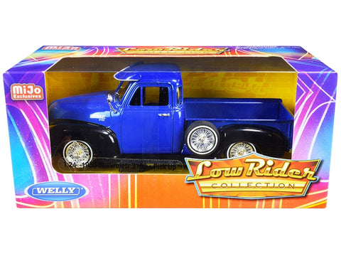 1953 Chevrolet 3100 Pickup Truck Blue and Black "Low Rider Collection" 1/24 Diecast Model Car by Welly