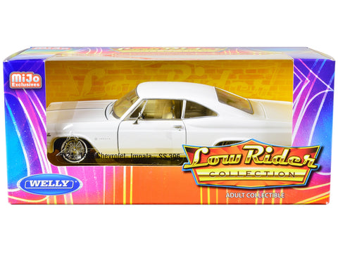 1965 Chevrolet Impala SS 396 Lowrider White "Low Rider Collection" 1/24 Diecast Model Car by Welly