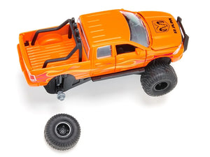 Ram 1500 Pickup Truck Lifted with Balloon Tires Orange with Flames 1/50 Diecast Model by Siku