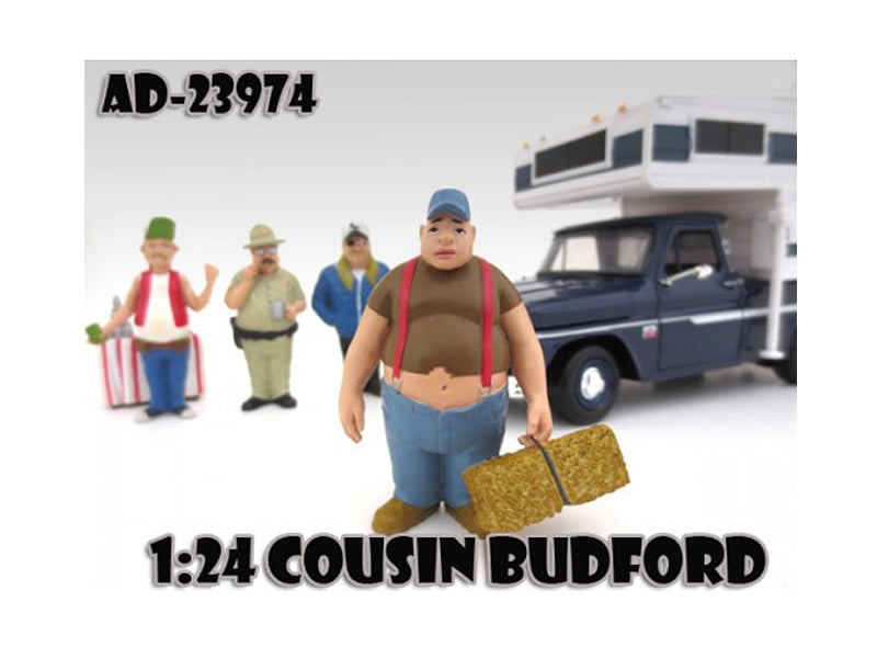 Cousin Budford "Trailer Park" Figure For 1:24 Scale Diecast Model Cars by American Diorama