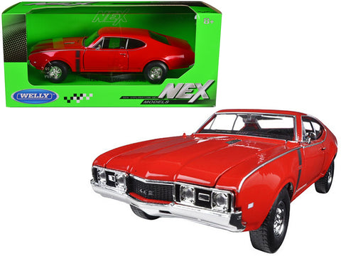 1968 Oldsmobile 442 Red 1/24 Diecast Model Car by Welly