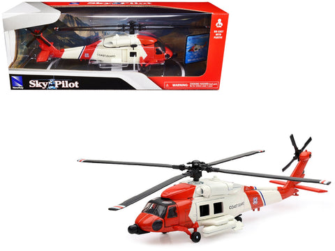 Sikorsky HH-60J Jayhawk Helicopter Red and White "United States Coast Guard" "Sky Pilot" Series 1/60 Diecast Model by New Ray