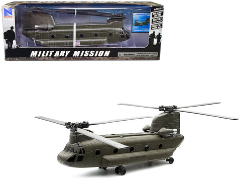 Boeing CH-47 Chinook Aircraft "United States Army" Olive Drab "Military Mission" Series 1/60 Diecast Model by New Ray