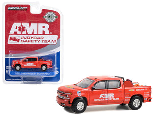 2021 Chevrolet Silverado Pickup Truck Red "2021 NTT IndyCar Series AMR IndyCar Safety Team" with Safety Equipment in Truck Bed "Hobby Exclusive" Series 1/64 Diecast Model by Greenlight