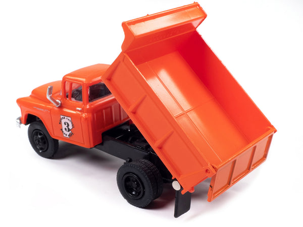 1955 Chevrolet Dump Truck Orange "Macomb County Road Department" 1/87 (HO) Scale Model by Classic Metal Works