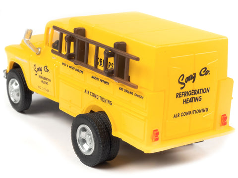 1955 Chevrolet Utility Truck Yellow "Song Co. Refrigeration and Heating" 1/87 (HO) Scale Model by Classic Metal Works
