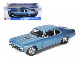 1970 Chevrolet Nova SS Coupe Blue Metallic 1/18 Diecast Model Car by Maisto