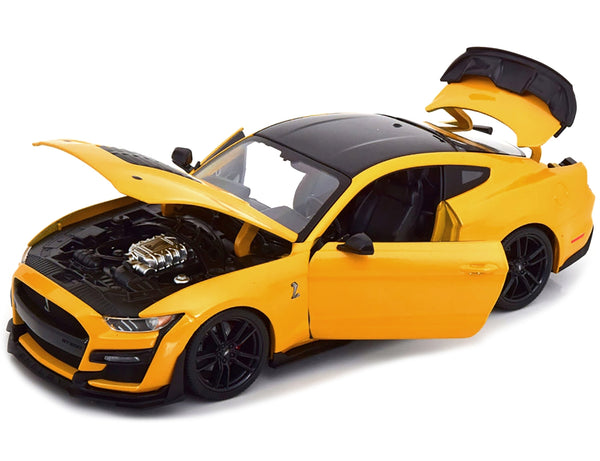 2020 Ford Mustang Shelby GT500 Yellow with Black Top "Special Edition" 1/18 Diecast Model Car by Maisto