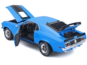 1970 Ford Mustang Mach 1 428 Blue with Black Stripes "Special Edition" 1/18 Diecast Model Car by Maisto
