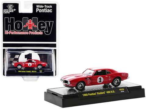 1968 Pontiac Firebird 400 H.O. #1 Carousel Red with White Stripes "Holley" Limited Edition to 5500 pieces Worldwide 1/64 Diecast Model Car by M2 Machines
