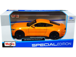 2015 Ford Mustang GT 5.0 Orange Metallic 1/24 Diecast Model Car by Maisto