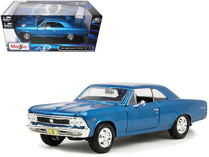 1966 Chevrolet Chevelle SS 396 Blue Metallic 1/24 Diecast Model Car by Maisto