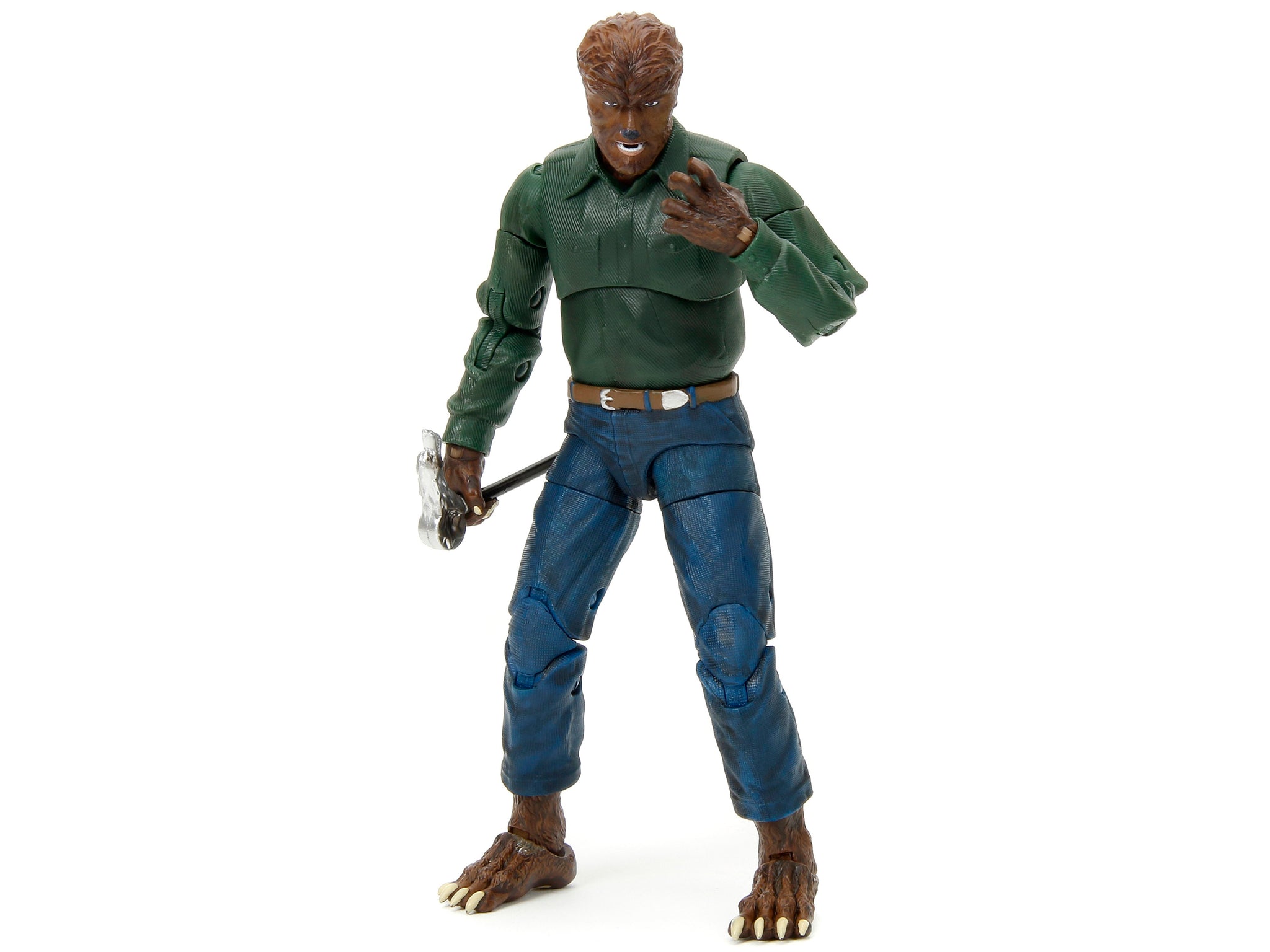 The Wolfman 6.25" Moveable Figure with Cane Trap and Alternate Head and Hands "Universal Monsters" Series by Jada