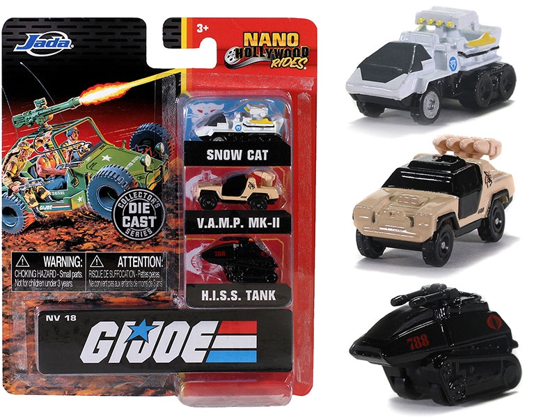 "G.I. Joe" 3 piece Set "Nano Hollywood Rides" Diecast Models by Jada