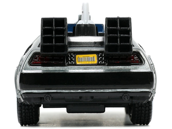 DeLorean DMC (Time Machine) Brushed Metal "Back to the Future Part III" (1990) Movie "Hollywood Rides" Series 1/32 Diecast Model Car by Jada