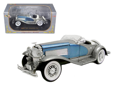 1935 Duesenberg SSJ Convertible Blue and Silver 1/32 Diecast Model Car by Signature Models