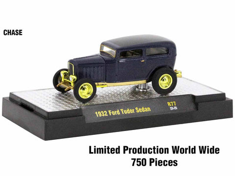 "Auto-Thentics" 6 piece Set Release 77 IN DISPLAY CASES Limited Edition 1/64 Diecast Model Cars by M2 Machines