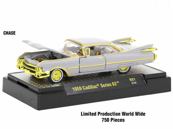 "Auto-Thentics" 6 piece Set Release 81 IN DISPLAY CASES Limited Edition 1/64 Diecast Model Cars by M2 Machines