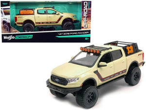 2019 Ford Ranger Lariat FX4 Pickup Truck Sand Tan with Stripes "Off Road" Series 1/27 Diecast Model Car by Maisto